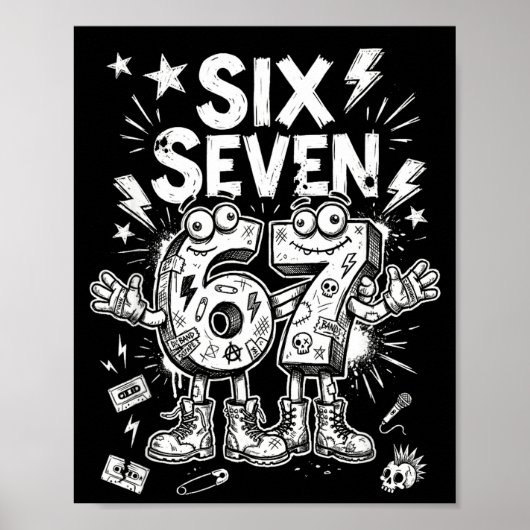 Poster Six Seven Génération Alpha Memes de Pourriture Cér (Devant)