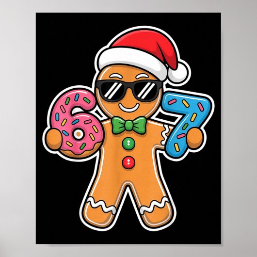 Poster Six Seven Gingerbread 67 Funny Christmas Boys Kids (Devant)