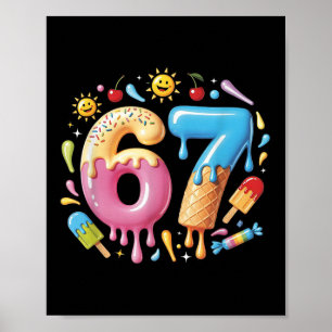 Poster Six Seven Glace Drip Cool Meme 67 Drôle Numéro