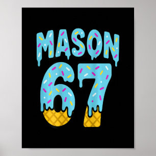 Poster Six Seven Ice Cream Drip Mason 67 Mème Halloween (