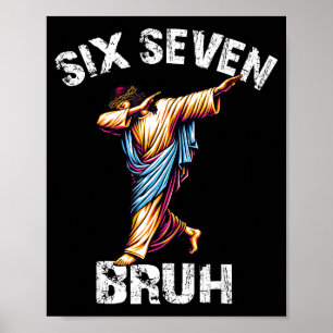 Poster Six Seven Jésus Dabbing Noël 6 7 Mème 67 Enfants