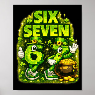 Poster Six seven lucky shamrock 67 st patricks day boy