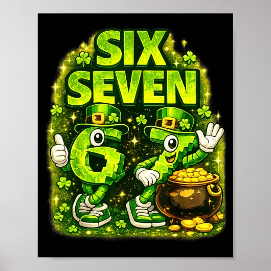 Poster Six seven lucky shamrock 67 st patricks day boy (Devant)