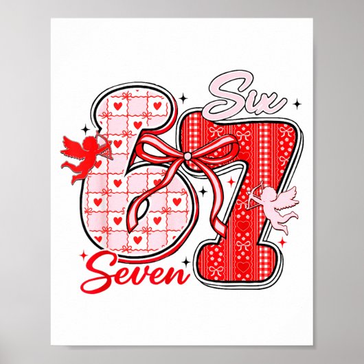 Poster Six Seven Meme 67 Coquette Bow Valentines Women Gi (Devant)