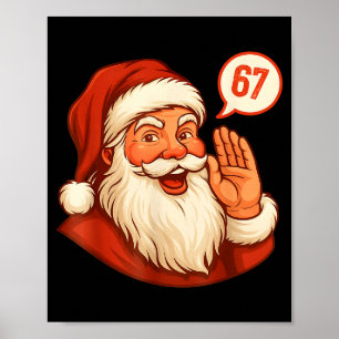 Poster Six Seven Noël 67 Meme Argot Santa Dit Xmas