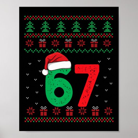 Poster Six Seven Noël 6 7 Sweat de Noël démodé (Devant)