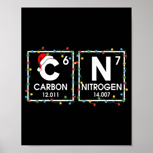 Poster Six Seven Noël Carbone Azote 67 Drôle Scien (Devant)