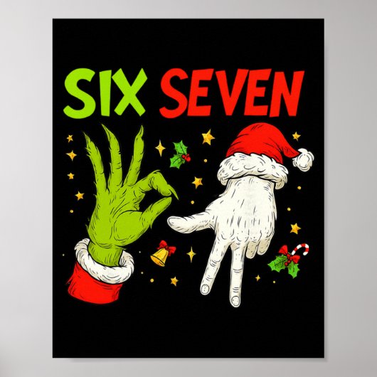 Poster Six Seven Noël Drôle 6 7 Meme Noël (Devant)