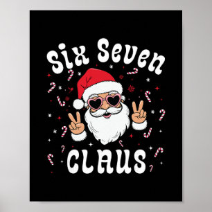 Poster Six Seven Père Noël Drôle 67 Noël Meme Garçons