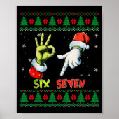 Poster Six Seven Skeleton Meme Christmas Ugly Sweater 67  (Devant)