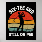 Poster Six Tee Golf Anniversaire 60e Anniversaire Golfer  (Devant)