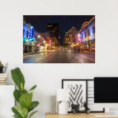 Poster Sixième Rue À Dusk Dans Le Centre-Ville D'Austin,  (Bureau à domicile)