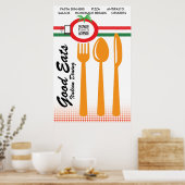 Poster Sjabloon Casual mijnbouw Italiaans (Keuken)