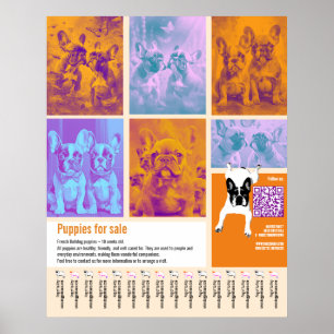 Poster sjabloon voor puppy's te koop 6 afbeeldinge