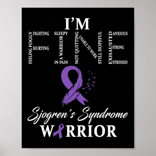 Poster Sjogren's Syndrome Warrior I'm Fine Down Syndrome (Devant)