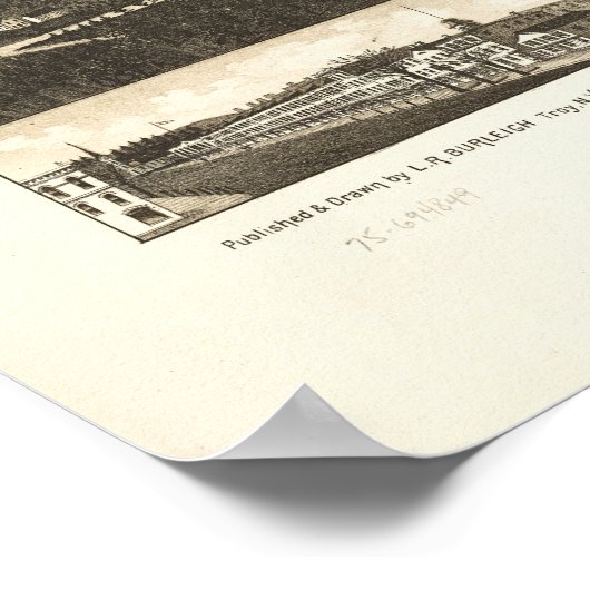 Poster Skaneateles New York 1884 Antique Panoramic Map (Coin)