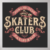 Skatclub de californie en détresse emblème T-Shirt