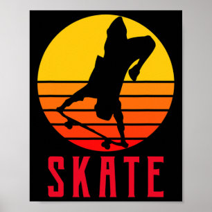 Poster Skate Rétro Vintage Skateboarder Planche à roulett