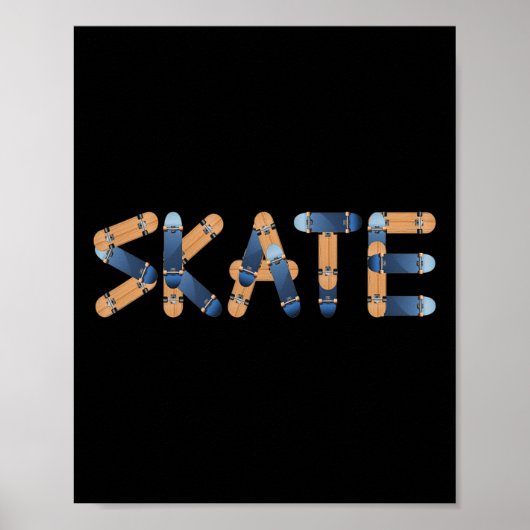 Poster Skate Skateboards Lettering Longsboards Skateboard (Devant)