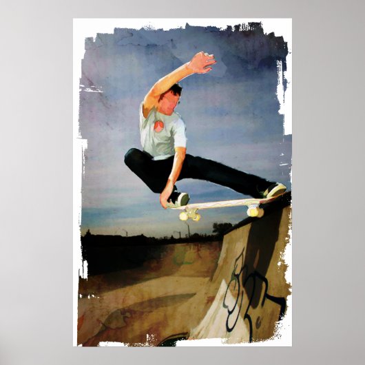 Poster Skate sur le mur (Devant)