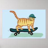 Poster Skate Tabby Cat (Devant)
