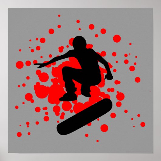 Poster skateboard : bulles : (Devant)
