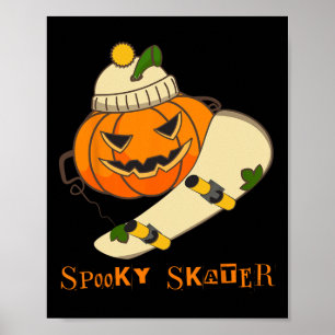 Poster Skateboard citrouille Halloween Costume amusant Sk