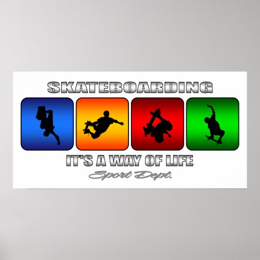 Poster Skateboard cool C'Est Un Mode De Vie (Devant)