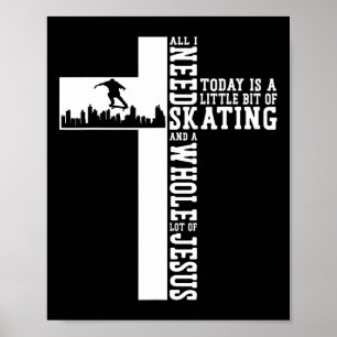 Poster Skateboard Croix Foi Tout Un Tas De Jésus