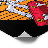 Poster Skateboard éffrayant Skeleton Funny Skate (Coin)