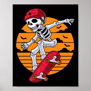 Poster Skateboard éffrayant Skeleton Funny Skate