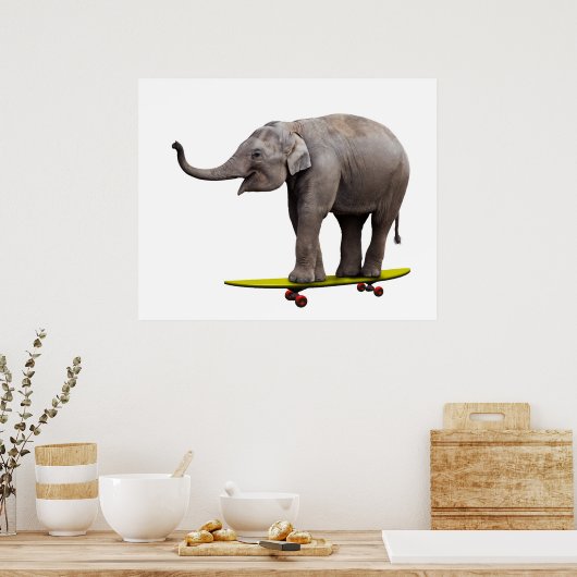Poster Skateboard éléphant (Cuisine)