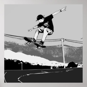 Poster Skateboard Getting Air - Skateboarder Design