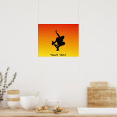 Poster Skateboard jaune orange (Cuisine)