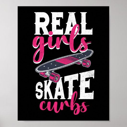 Poster Skateboard Skateboarder Real Girls Skate Curbs (Devant)