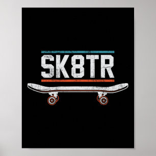 Poster Skateboard Skateur Skateboardeur Rétro Vintage Ska