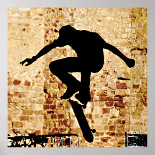 Poster Skateboarder Silhouette