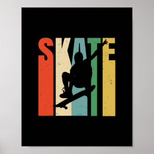Poster Skateboardeur Rétro Vintage Skateboard Cool Créati