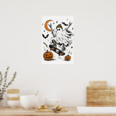 Poster Skateboarding Ghost Halloween (Cuisine)