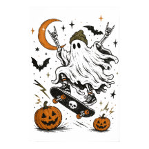 Skateboarding Ghost Halloween