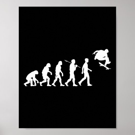 Poster Skateboarding Humanity Evolved To Jump High Fun Sk (Devant)