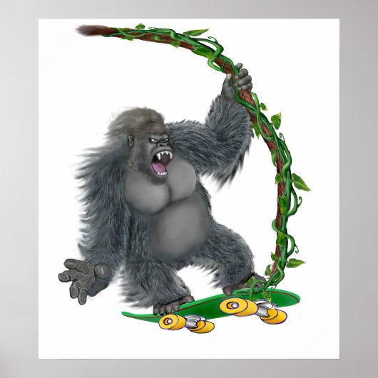 POSTER SKATEBORD GORILLA (Devant)