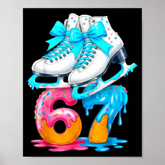 Poster Skating Ice Cream Drip Number 67 Player 67th Birth (Devant)