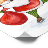 Poster Skating Santa Cute Christmas watercolor drawing (Coin)