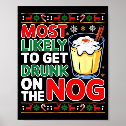 Poster Sked Eggnog Most Likely To Get Drunk On The Nog Ch (Devant)