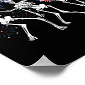 Poster Skeleton 4 juillet Drapeau américain Skellies (Coin)