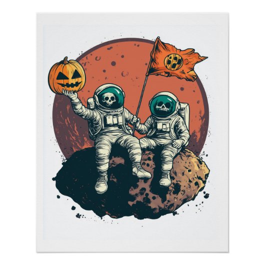 Poster Skeleton Astronaut Crew (Devant)