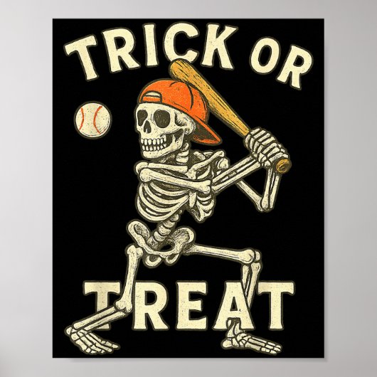 Poster Skeleton Baseball Halloween Costume Funny Men Boys (Devant)