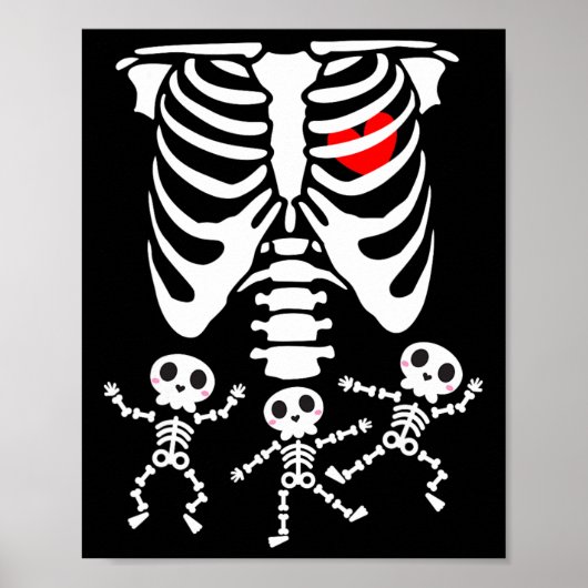 Poster Skeleton Bébé Halloween Grossesse Couples Costumes (Devant)