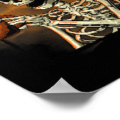 Poster Skeleton Boire Café Drôle Crâne Halloween Cos (Coin)